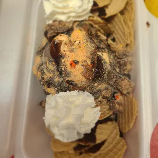 a container of nachos