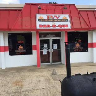 the front of the restaurant