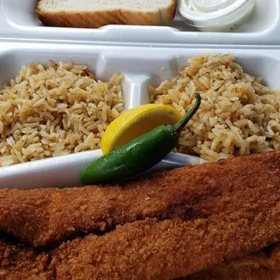 2 piece fish, over cooked