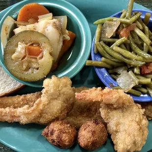 Lunch Fish &amp; Shrimp $10.88, drink included.