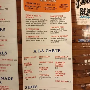 Family Style, A La Cart, Sides