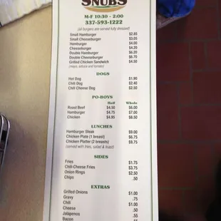 menu