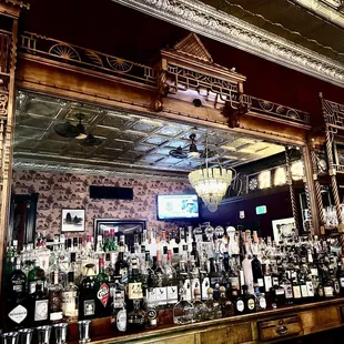 the bar with many liquors
