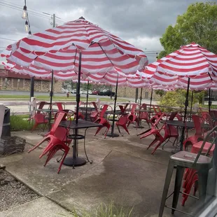 Outside seating.
