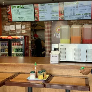 a man sitting at the counter