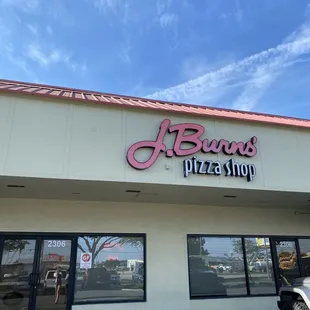 he front of the building