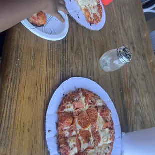 7in cheese and 7in pepperoni