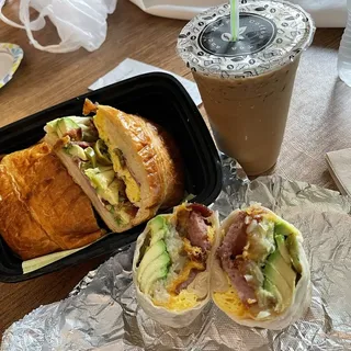 Sausage Egg Bacon and Chess Burrito