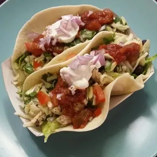 Soft Chicken Tacos with fresh pico de gallo