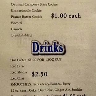 menu