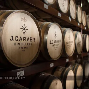 The barrels at J. Carver Distillery in Waconia, Minnesota. © Dean Riggott Photography www.riggottphoto.com