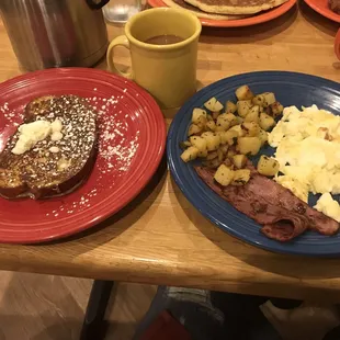 Egg whites, taters and maple toast