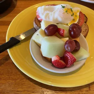 Avocado Toast with Fruit Salad