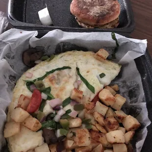 Egg white veggie omelette.