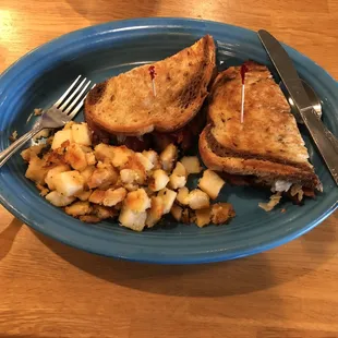 St Patrick&apos;s Week Special - Reuben sandwich and oven-roasted potatoes.