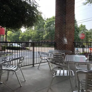 View of the outdoor patio dining area.