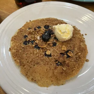 Blueberry crunch pancake