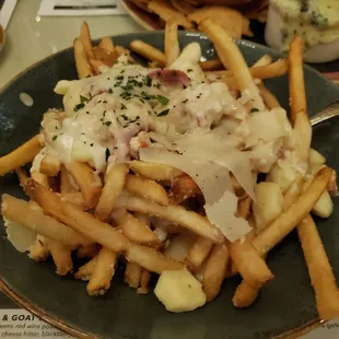 a plate of french fries