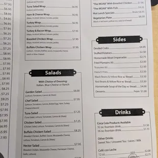 the menu