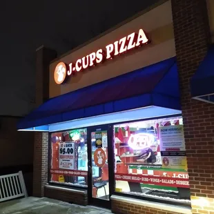 outside of restaurant at night