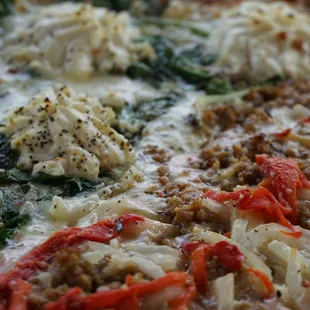 Half spinach and garlic, and half boardwalk