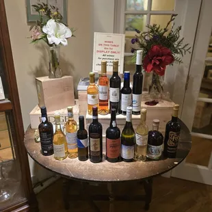 All of the sweet wines that were available for the tasting event.