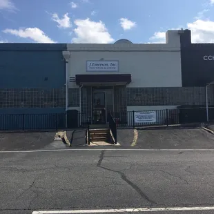 the entrance to the building