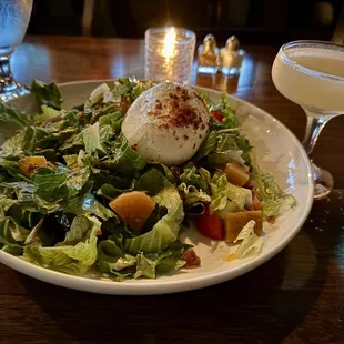 Beet &amp; burrata salad. Pineapple saketini.