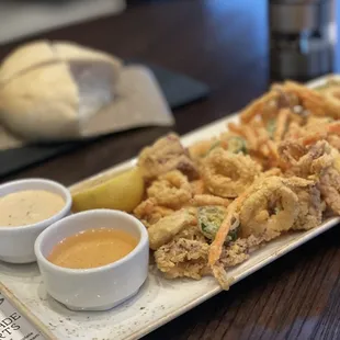 a plate of deep fried squids