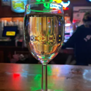 a glass of wine