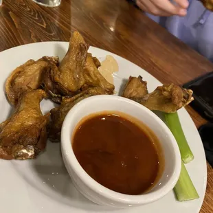 Wings with asian dipping sauce