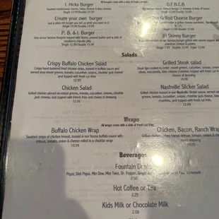 the menu