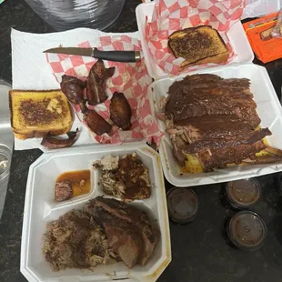 Ribs and sampler plate