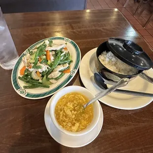 Egg Drop soup and Chicken w/vegetables