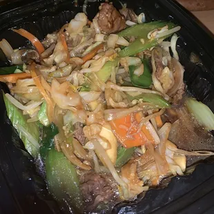 Beef chow mein... without the noodles