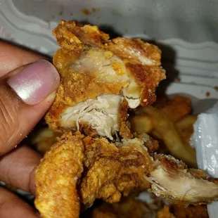 Dry dark chicken