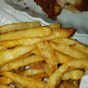 Fries stuck together and old
