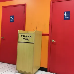a thank you sign in a restroom
