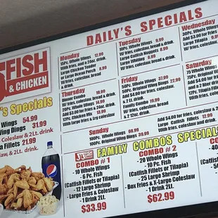 menu and prices