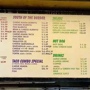 Menu as of 03.06.23