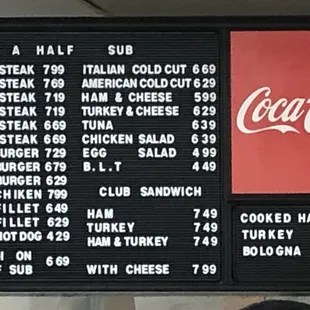 the menu
