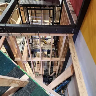 First floor framing for elevator at Chuck E. Cheese in San Jose.