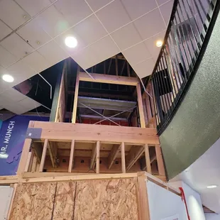 Framing for elevator at Chuck E. Cheese in San Jose.