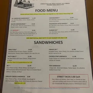 menu