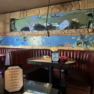 Part of main dining room, aquarium.
