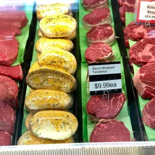 a variety of meats