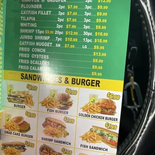 To go menu to take home. Great prices!