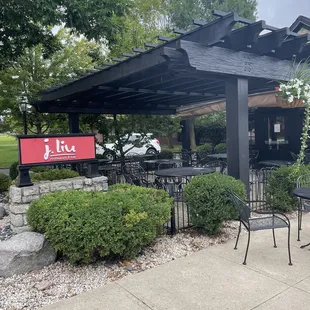 Outside the restaurant