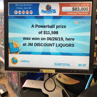  a powerball prize