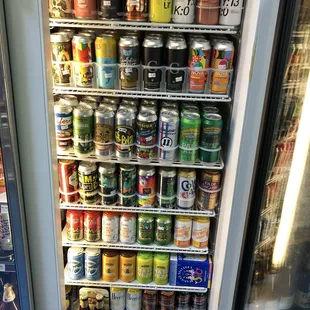  a refrigerator full of drinks